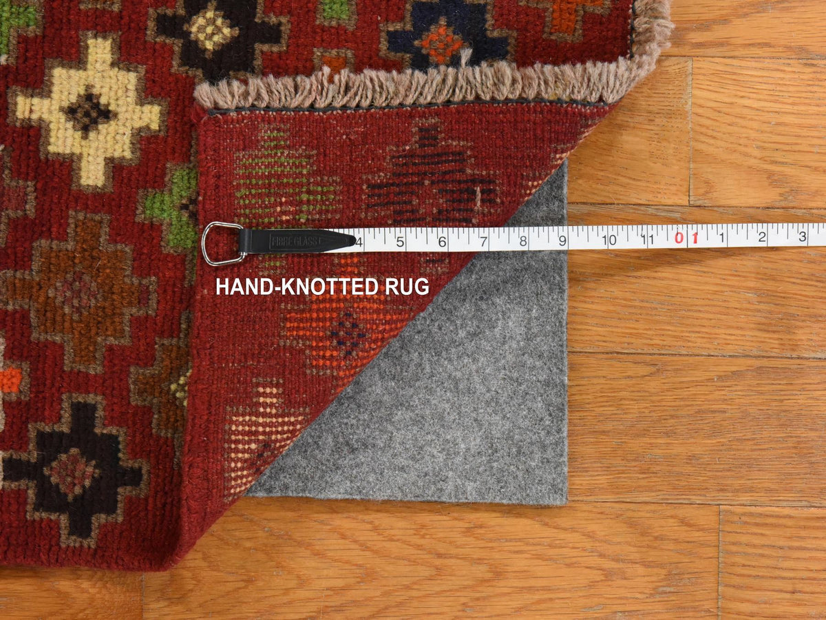 Baluch Tribal hand-knotted wool rug in Red, 3'1" x 4'10", SKU O078826 (view 6)