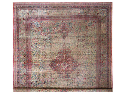 Kerman Antique hand-knotted wool rug in Beige, 14' x 17'5", SKU O078827