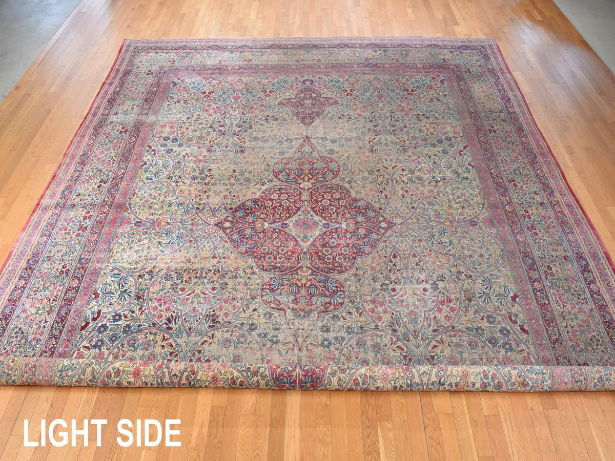 Kerman Antique hand-knotted wool rug in Beige, 14' x 17'5", SKU O078827 (view 3)