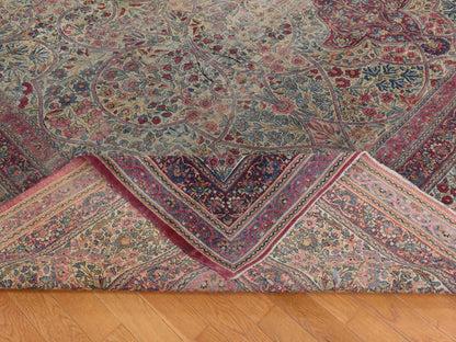 Kerman Antique hand-knotted wool rug in Beige, 14' x 17'5", SKU O078827 (view 7)