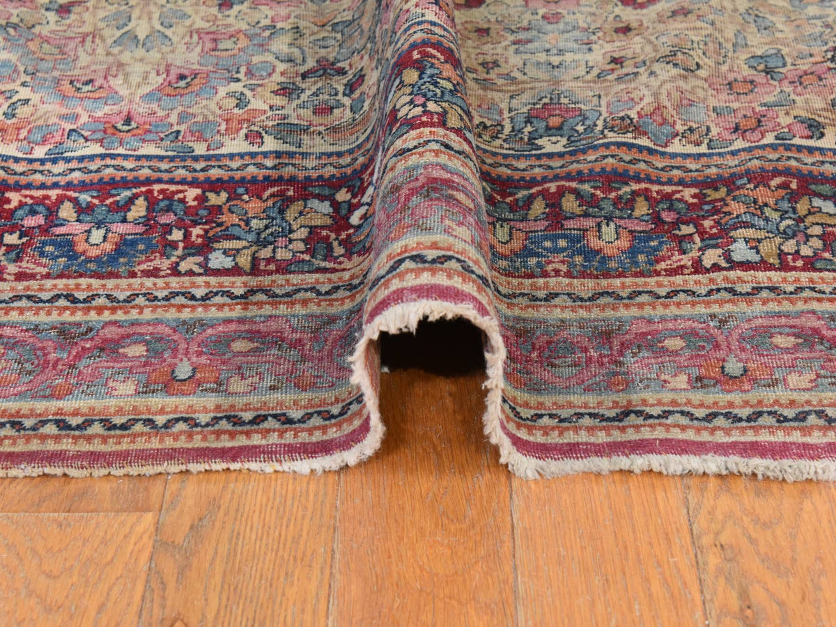 Kerman Antique hand-knotted wool rug in Beige, 14' x 17'5", SKU O078827 (view 8)