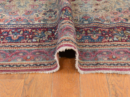 Kerman Antique hand-knotted wool rug in Beige, 14' x 17'5", SKU O078827 (view 8)