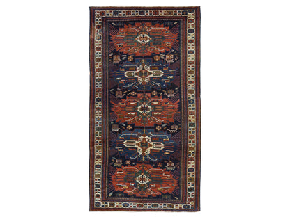 Antique hand-knotted wool runner in Blue, 6'3" x 11'7", SKU O078828
