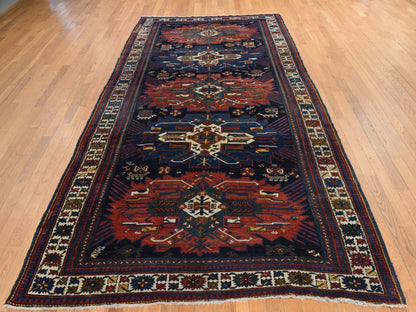 Antique hand-knotted wool runner in Blue, 6'3" x 11'7", SKU O078828 (view 2)