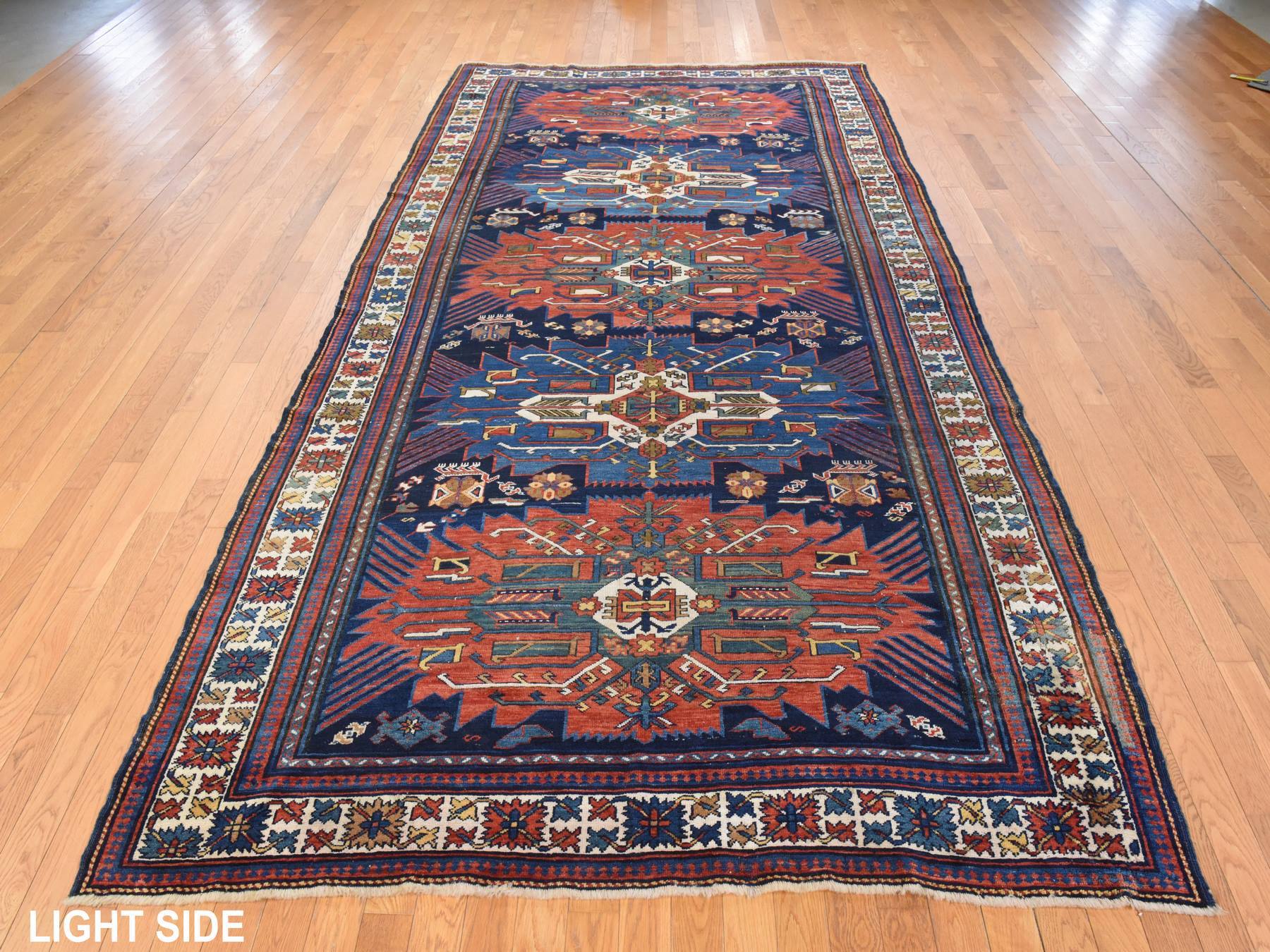 Antique hand-knotted wool runner in Blue, 6'3" x 11'7", SKU O078828 (view 3)