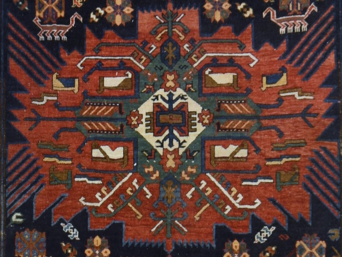 Antique hand-knotted wool runner in Blue, 6'3" x 11'7", SKU O078828 (view 4)