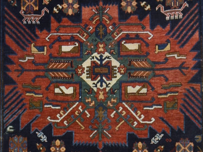 Antique hand-knotted wool runner in Blue, 6'3" x 11'7", SKU O078828 (view 4)