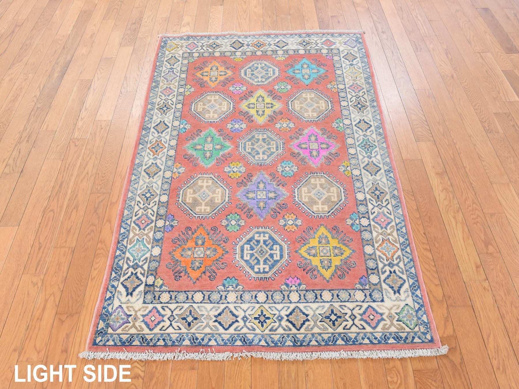 Kazak Kazak hand-knotted wool rug in Orange, 3'9" x 5'7", SKU O078829 (view 3)