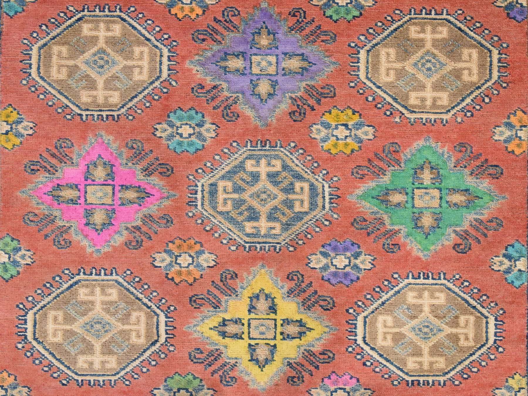 Kazak Kazak hand-knotted wool rug in Orange, 3'9" x 5'7", SKU O078829 (view 4)