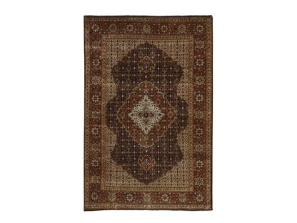 Tabriz hand-knotted wool rug in Blue, 6'10" x 10'5", SKU O078830