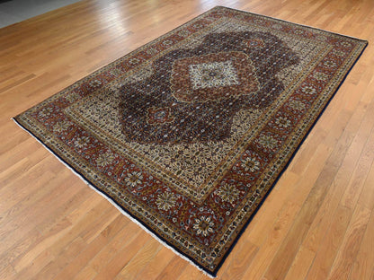 Tabriz hand-knotted wool rug in Blue, 6'10" x 10'5", SKU O078830 (view 4)