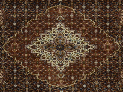 Tabriz hand-knotted wool rug in Blue, 6'10" x 10'5", SKU O078830 (view 5)