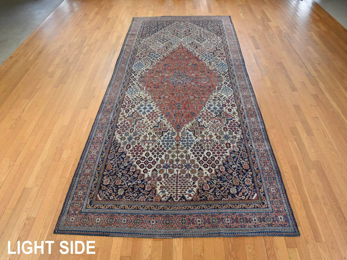 Persian Antique hand-knotted wool rug in Ivory, 6'10" x 14', SKU O078831 (view 3)