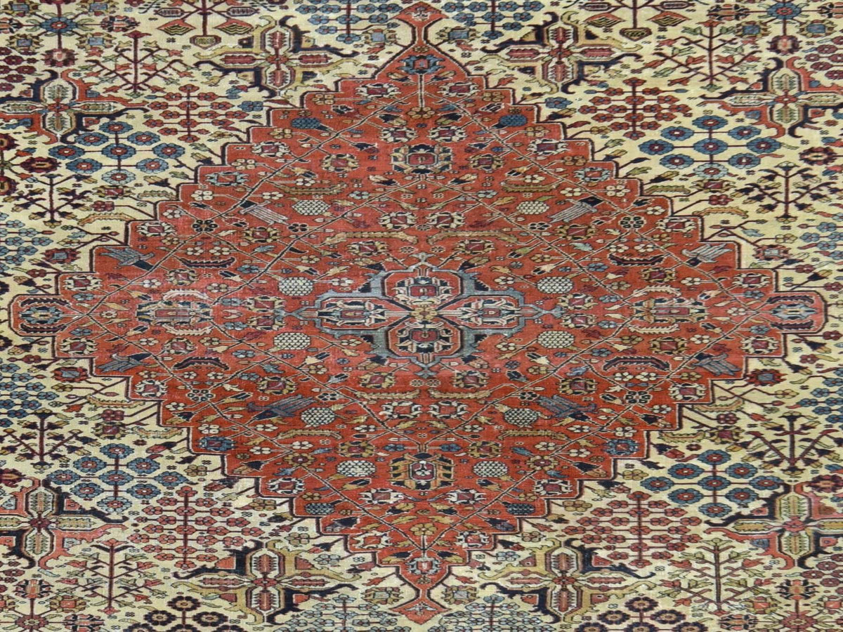 Persian Antique hand-knotted wool rug in Ivory, 6'10" x 14', SKU O078831 (view 5)