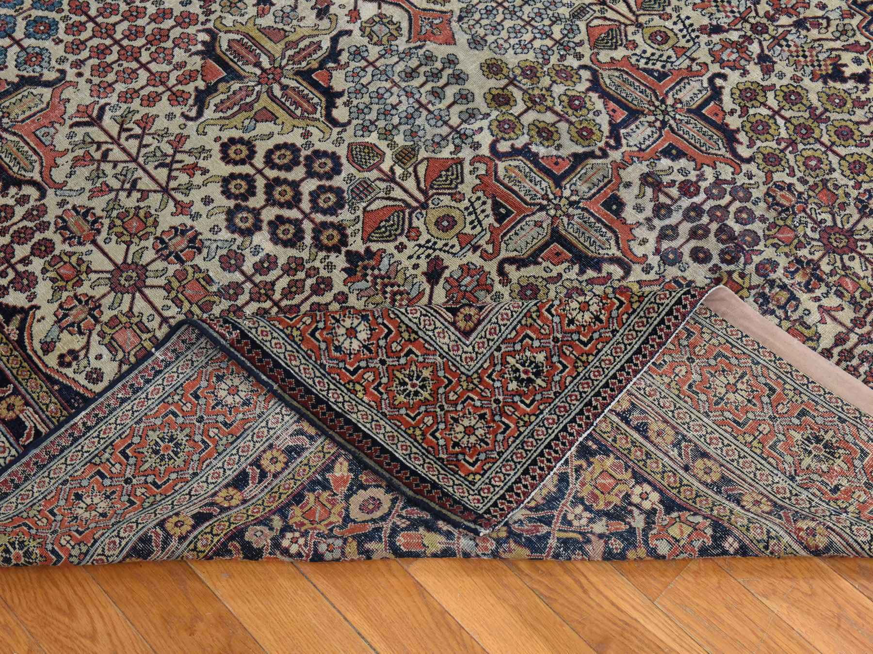 Persian Antique hand-knotted wool rug in Ivory, 6'10" x 14', SKU O078831 (view 8)