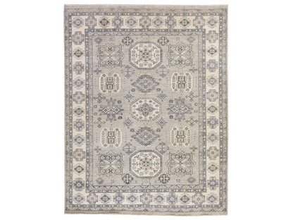 Kazak Kazak hand-knotted wool rug in Gray, 8' x 10', SKU O078832