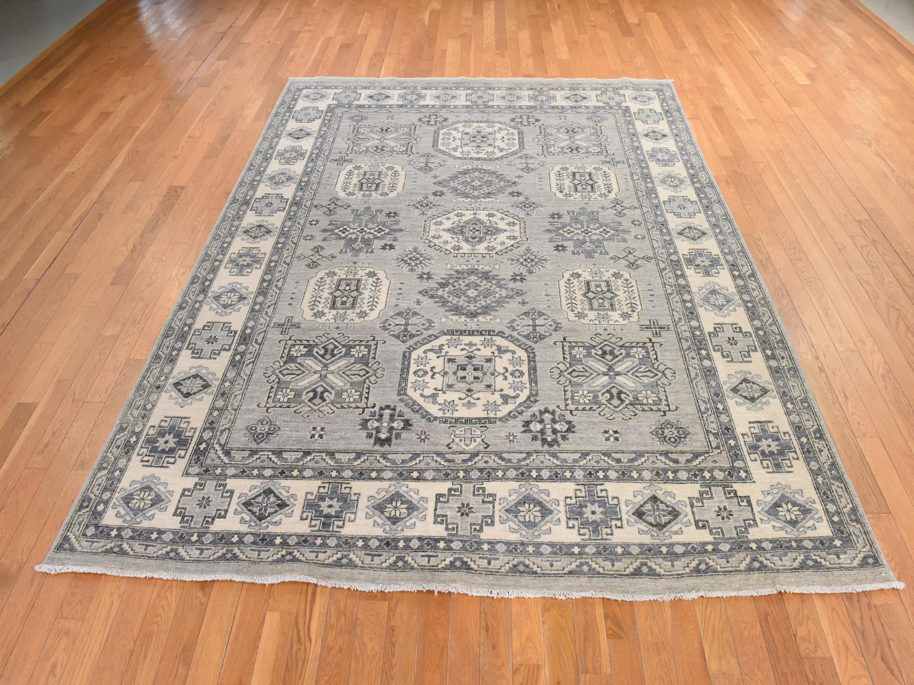 Kazak Kazak hand-knotted wool rug in Gray, 8' x 10', SKU O078832 (view 2)