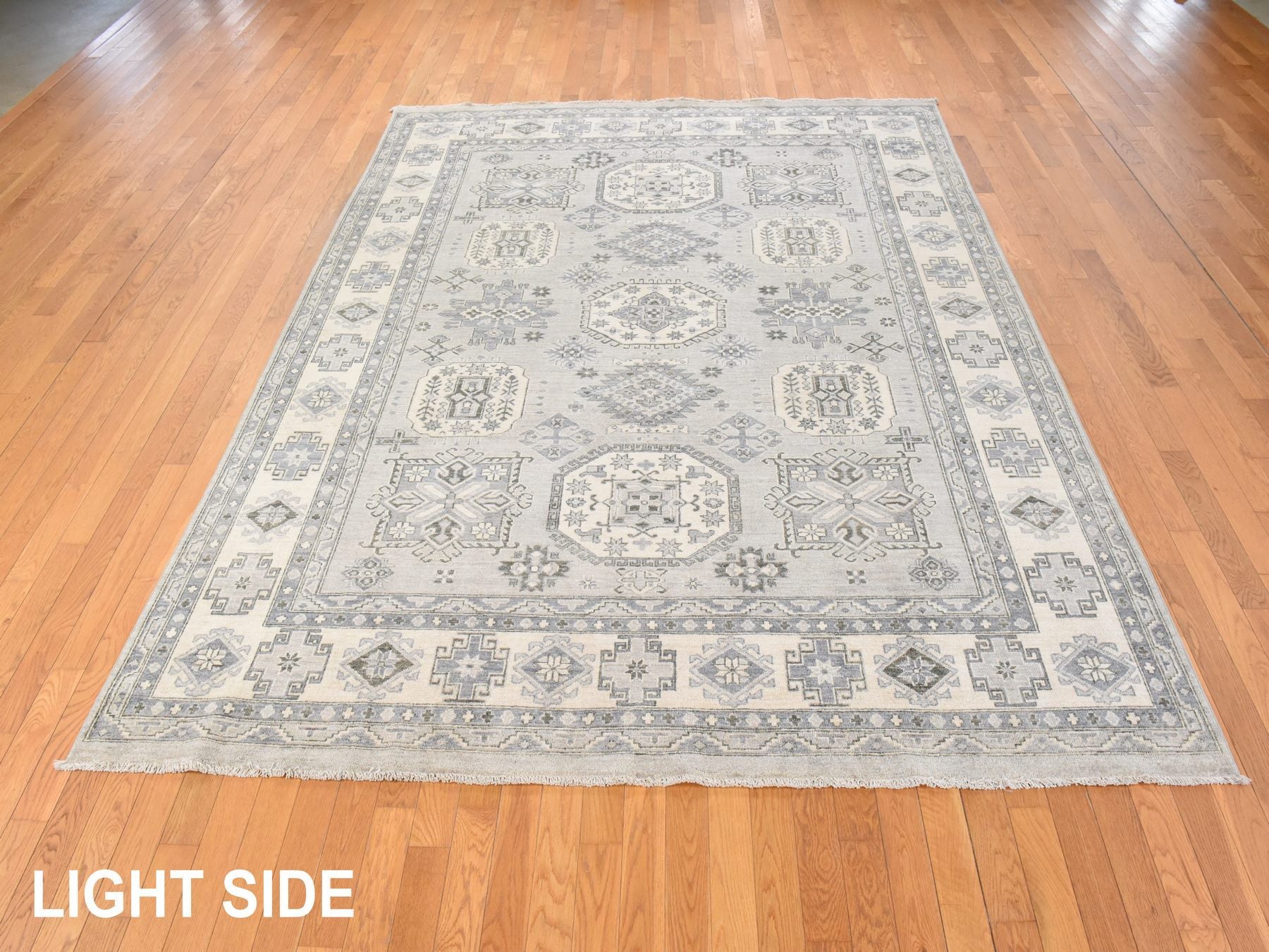 Kazak Kazak hand-knotted wool rug in Gray, 8' x 10', SKU O078832 (view 3)