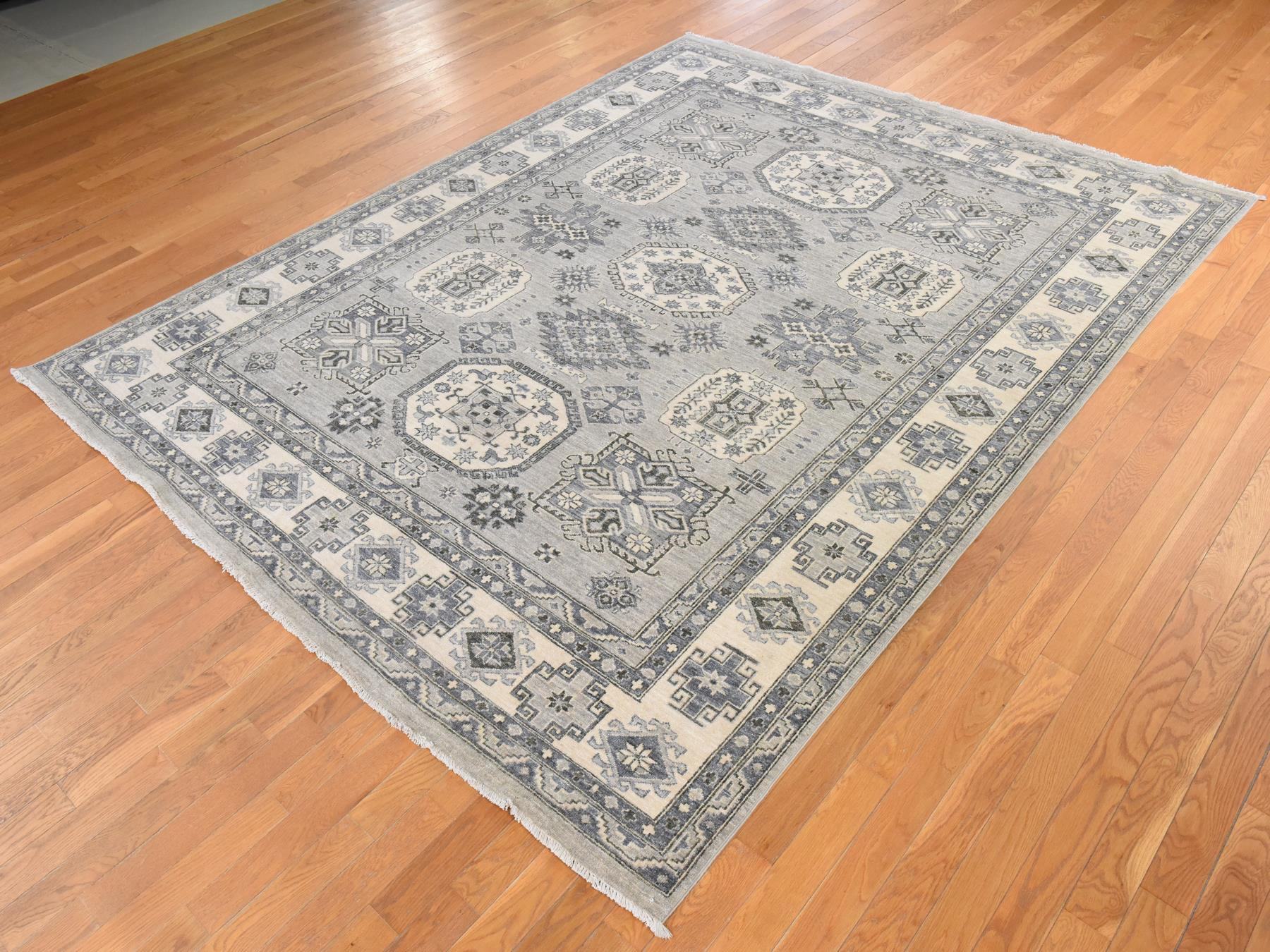 Kazak Kazak hand-knotted wool rug in Gray, 8' x 10', SKU O078832 (view 4)