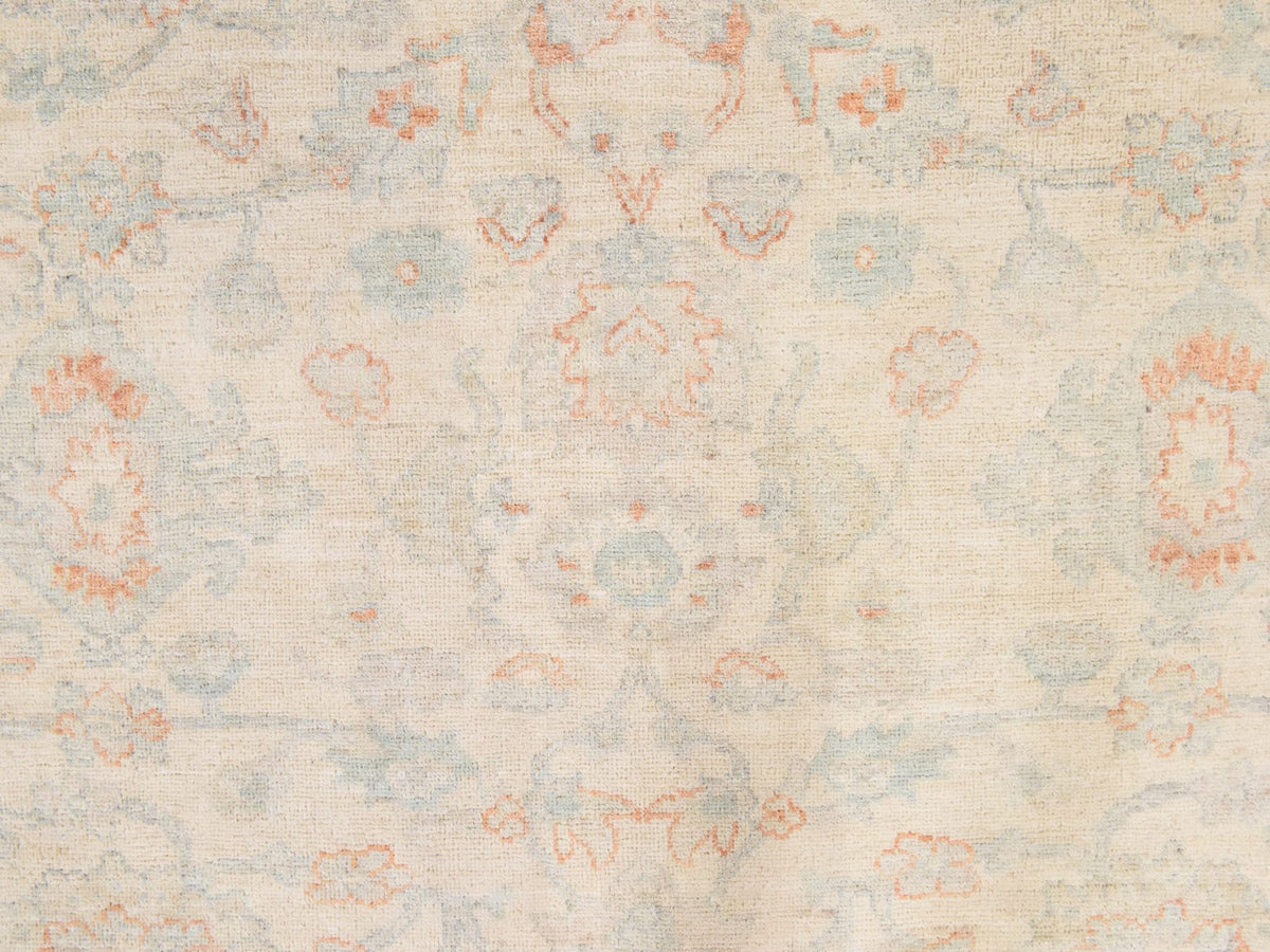 Peshawar Oushak hand-knotted wool rug in Ivory, 8' x 9'9", SKU O078833 (view 5)