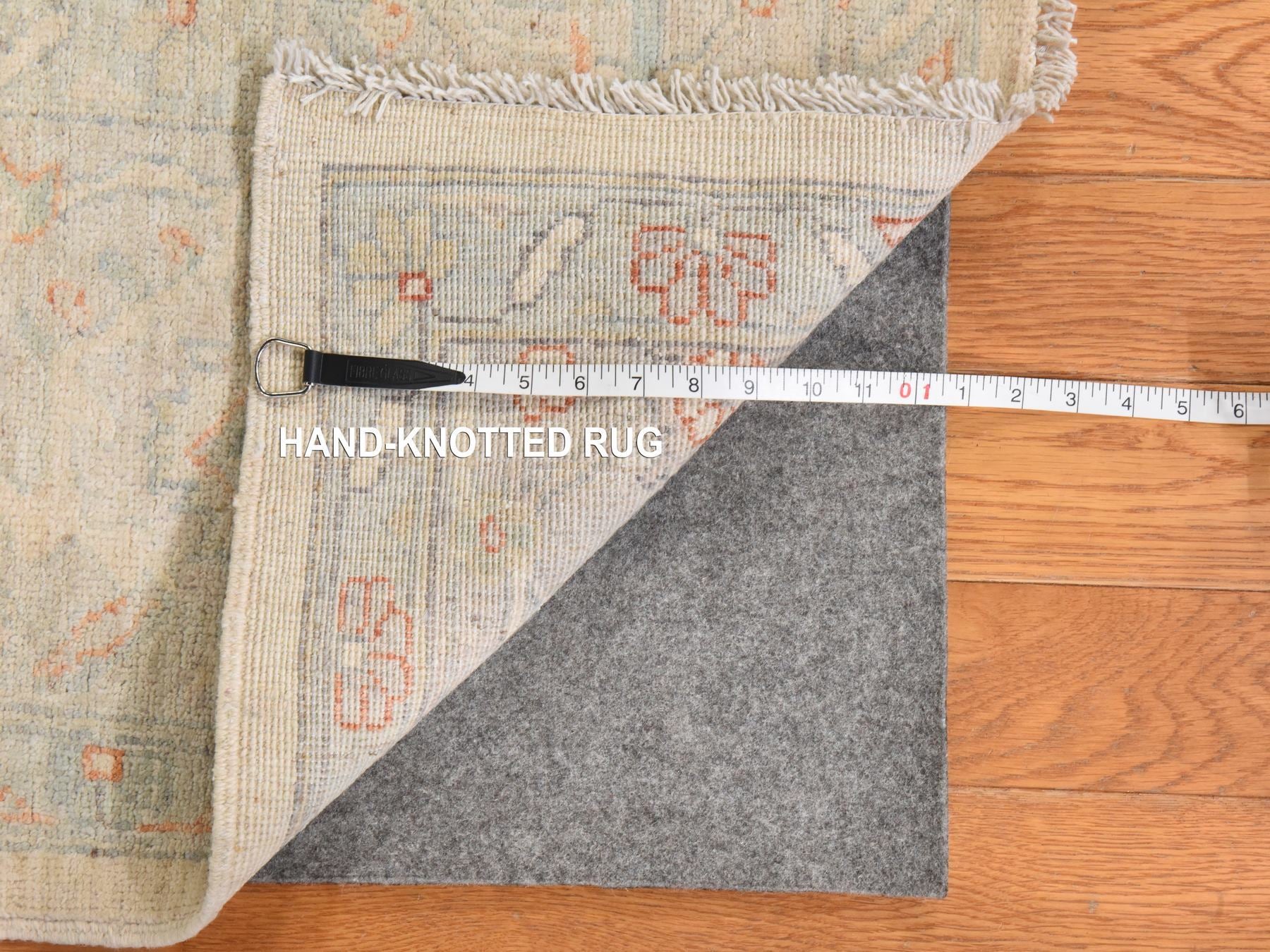 Peshawar Oushak hand-knotted wool rug in Ivory, 8' x 9'9", SKU O078833 (view 7)