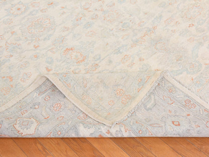 Peshawar Oushak hand-knotted wool rug in Ivory, 8' x 9'9", SKU O078833 (view 8)