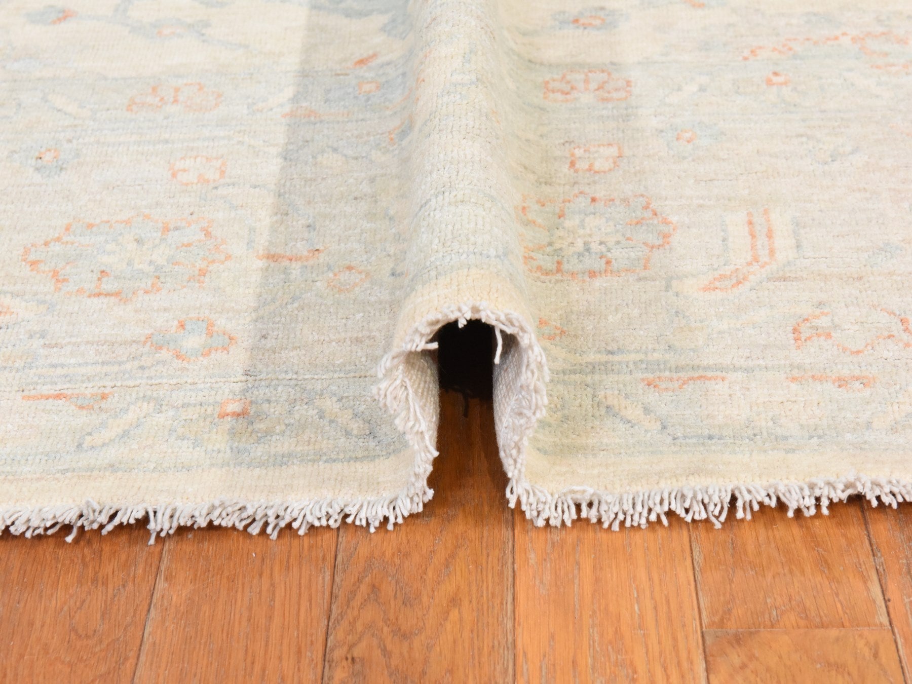 Peshawar Oushak hand-knotted wool rug in Ivory, 8' x 9'9", SKU O078833 (view 9)