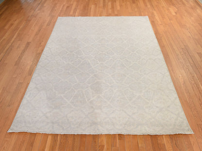Peshawar Oushak hand-knotted wool rug in Ivory, 8' x 9'9", SKU O078834 (view 2)