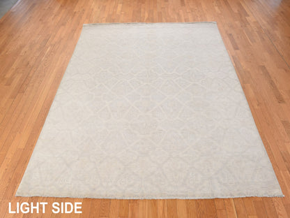 Peshawar Oushak hand-knotted wool rug in Ivory, 8' x 9'9", SKU O078834 (view 3)