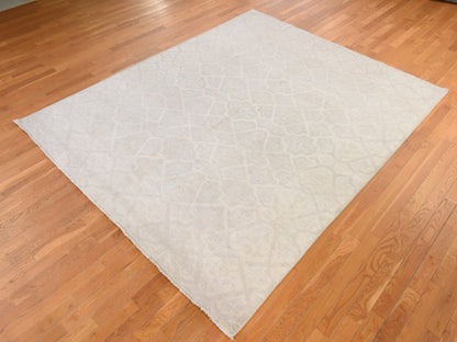 Peshawar Oushak hand-knotted wool rug in Ivory, 8' x 9'9", SKU O078834 (view 4)