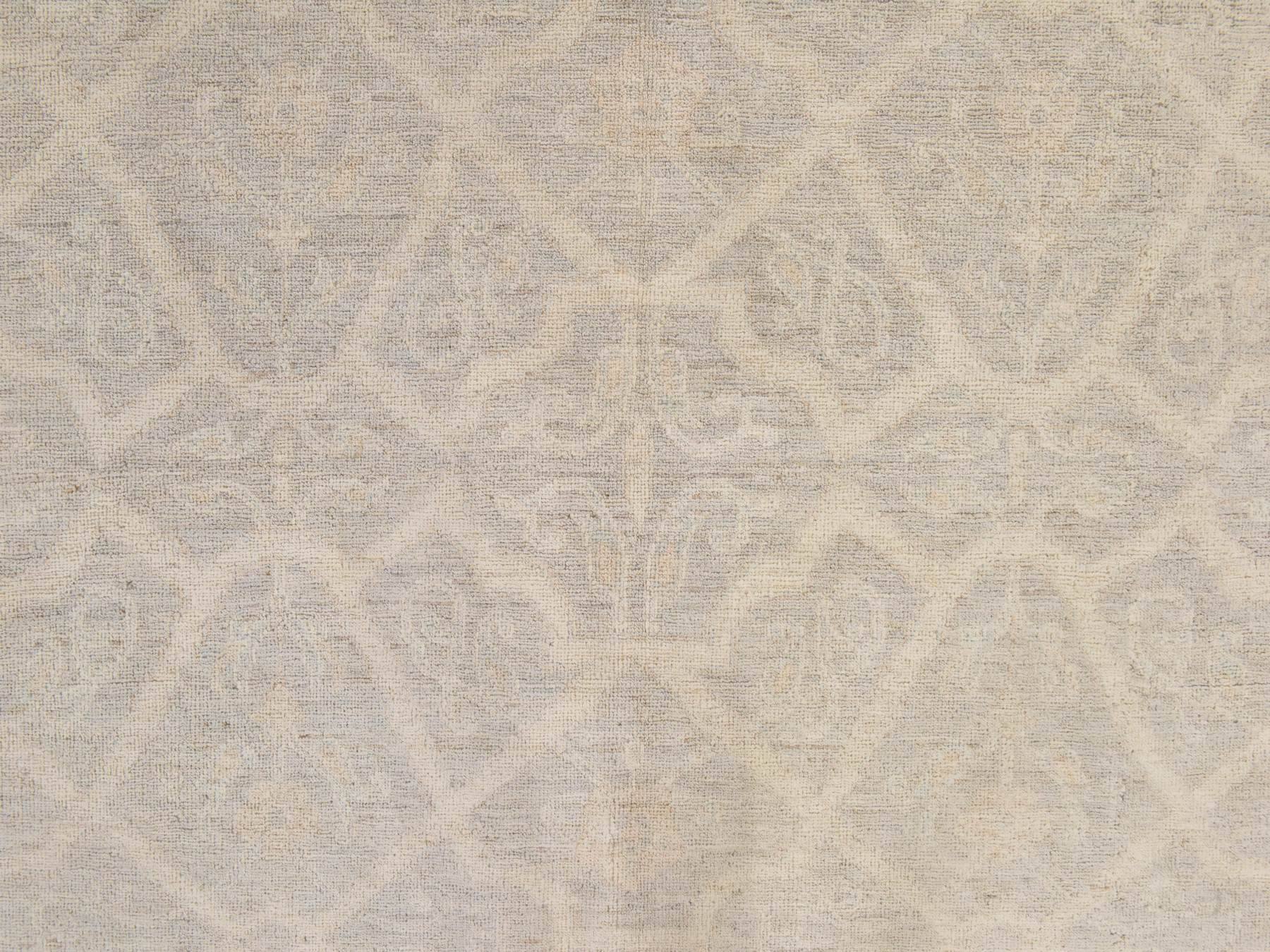 Peshawar Oushak hand-knotted wool rug in Ivory, 8' x 9'9", SKU O078834 (view 5)