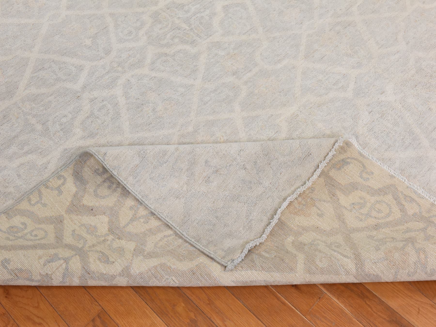 Peshawar Oushak hand-knotted wool rug in Ivory, 8' x 9'9", SKU O078834 (view 8)