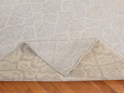 Peshawar Oushak hand-knotted wool rug in Ivory, 8' x 9'9", SKU O078834 (view 8)