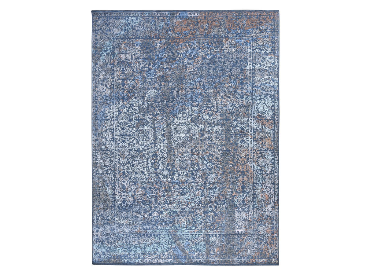 Persian Modern / Contemporary hand-knotted wool/silk rug in Blue, 9' x 12', SKU O078838