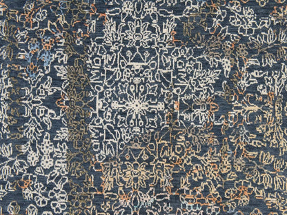 Persian Modern / Contemporary hand-knotted wool/silk rug in Blue, 9' x 12', SKU O078838 (view 5)