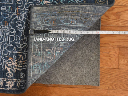 Persian Modern / Contemporary hand-knotted wool/silk rug in Blue, 9' x 12', SKU O078838 (view 7)