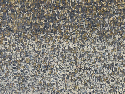 Modern / Contemporary hand-knotted wool/silk rug in Blue, 9' x 12', SKU O078839 (view 5)