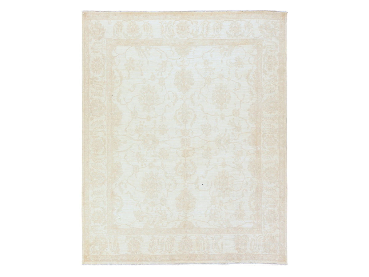 Peshawar Oushak hand-knotted wool rug in Ivory, 8' x 9'6", SKU O078842