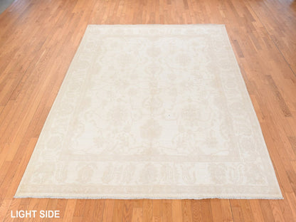 Peshawar Oushak hand-knotted wool rug in Ivory, 8' x 9'6", SKU O078842 (view 3)