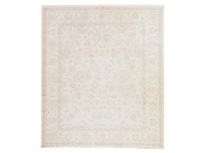 Peshawar Oushak hand-knotted wool rug in Ivory, 8'5" x 9'7", SKU O078843
