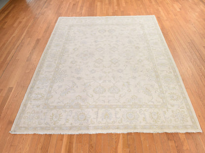 Peshawar Oushak hand-knotted wool rug in Ivory, 8'5" x 9'7", SKU O078843 (view 2)