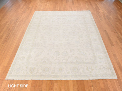Peshawar Oushak hand-knotted wool rug in Ivory, 8'5" x 9'7", SKU O078843 (view 3)
