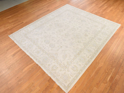 Peshawar Oushak hand-knotted wool rug in Ivory, 8'5" x 9'7", SKU O078843 (view 4)