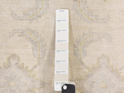 Peshawar Oushak hand-knotted wool rug in Ivory, 8'5" x 9'7", SKU O078843 (view 6)
