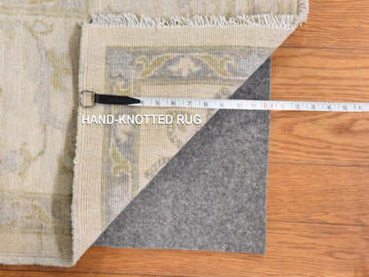 Peshawar Oushak hand-knotted wool rug in Ivory, 8'5" x 9'7", SKU O078843 (view 7)