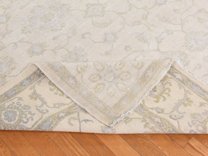 Peshawar Oushak hand-knotted wool rug in Ivory, 8'5" x 9'7", SKU O078843 (view 8)