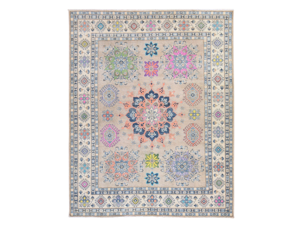 Kazak Kazak hand-knotted wool rug in Brown, 8' x 9'9", SKU O078844