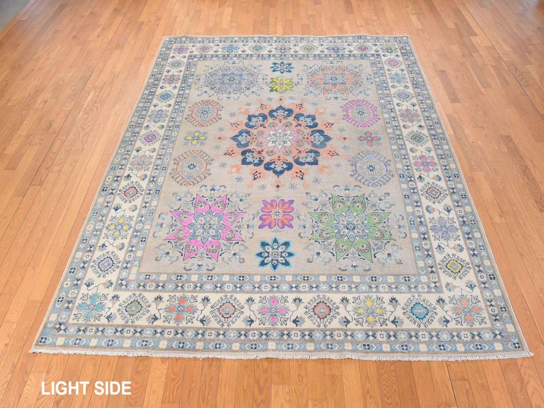 Kazak Kazak hand-knotted wool rug in Brown, 8' x 9'9", SKU O078844 (view 3)