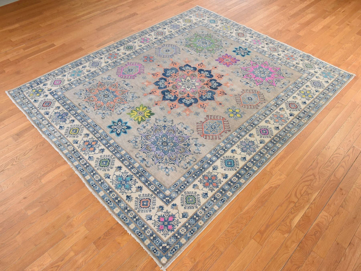 Kazak Kazak hand-knotted wool rug in Brown, 8' x 9'9", SKU O078844 (view 4)