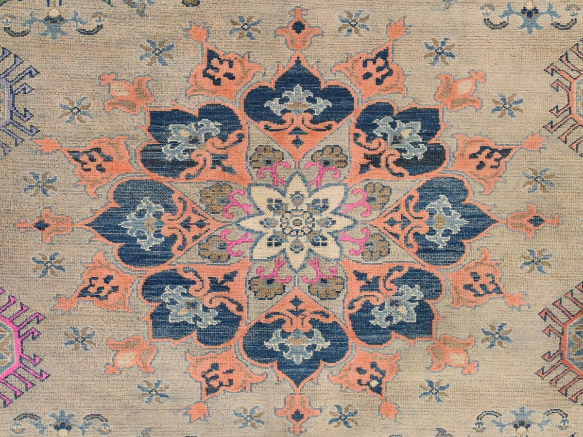 Kazak Kazak hand-knotted wool rug in Brown, 8' x 9'9", SKU O078844 (view 5)